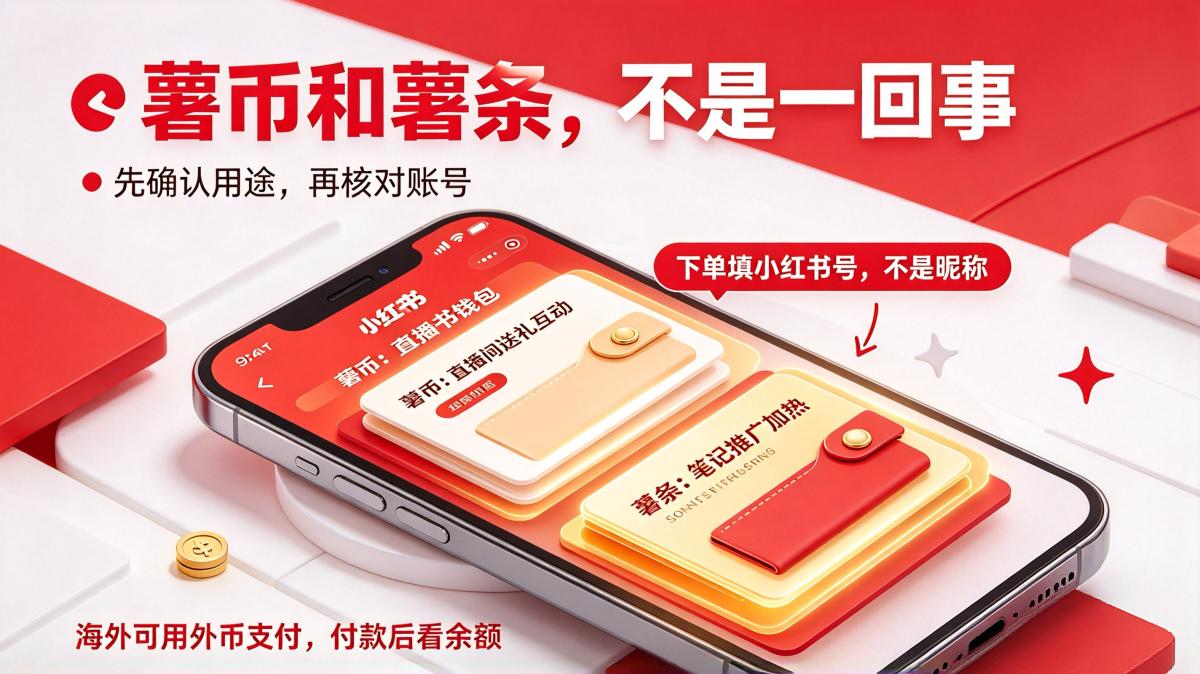小红书薯币怎么充？海外给小红书充值的账号与到账说明